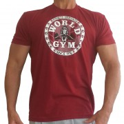 W155 월드 체육관 보디 빌딩 셔츠의 원형 로고