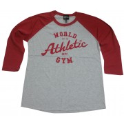 World Gym Muscle Shirt Long Sleeve Baseball World Athletic Dept